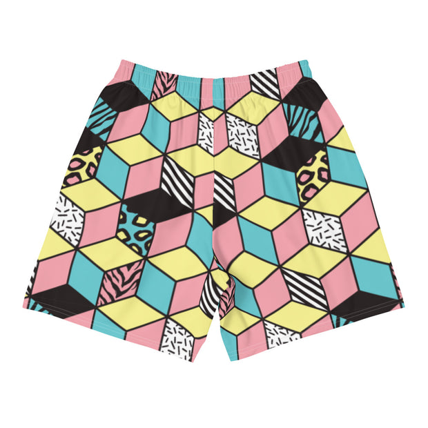 ✧ Block Party Pastel Men's Athletic Long Shorts ✧