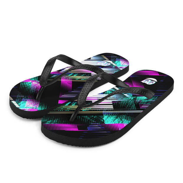 ✧ Neon Black Flip-Flops ✧