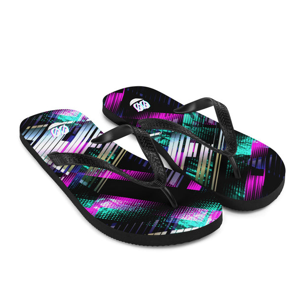 ✧ Neon Black Flip-Flops ✧