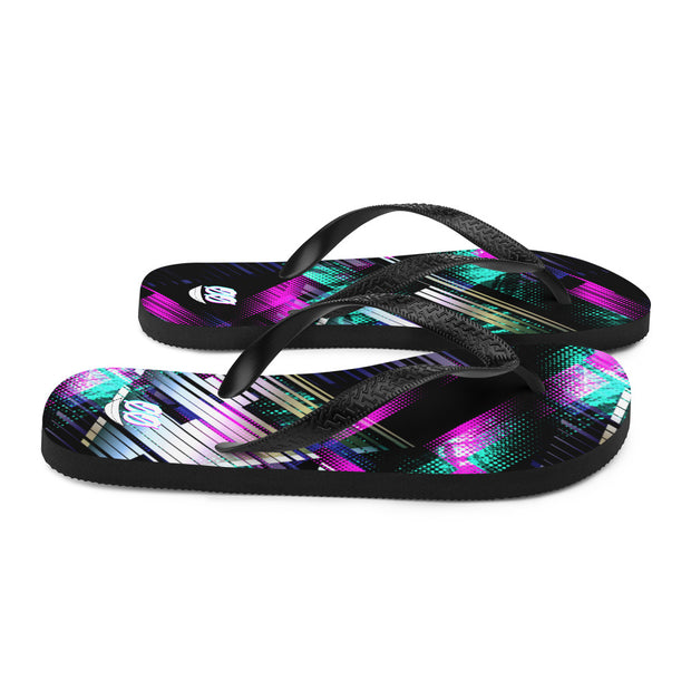 ✧ Neon Black Flip-Flops ✧